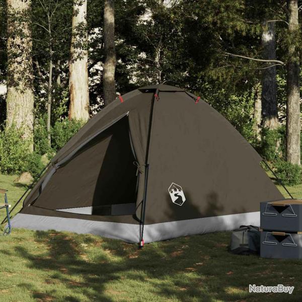 Tente de camping  dme 4 personnes marron impermable alsavelo