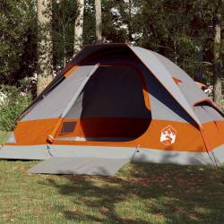 Tente de camping à dôme 4 personnes gris et orange imperméable alsavelo