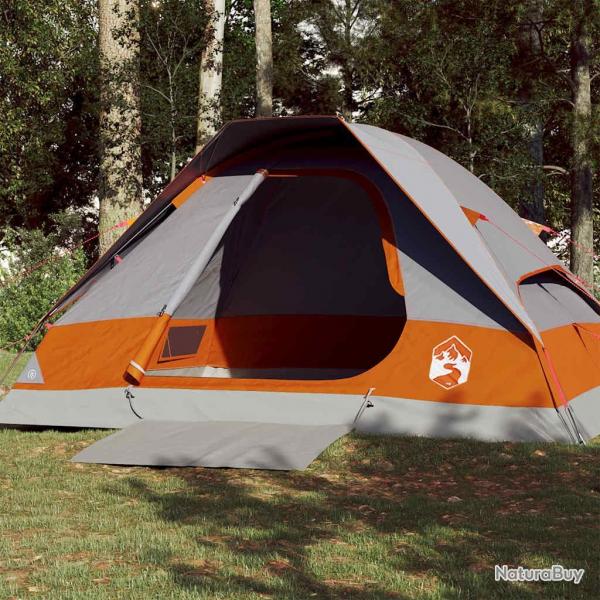 Tente de camping  dme 4 personnes gris et orange impermable alsavelo
