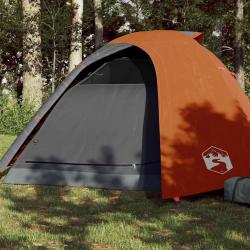 Tente de camping à dôme 4 personnes gris et orange imperméable alsavelo