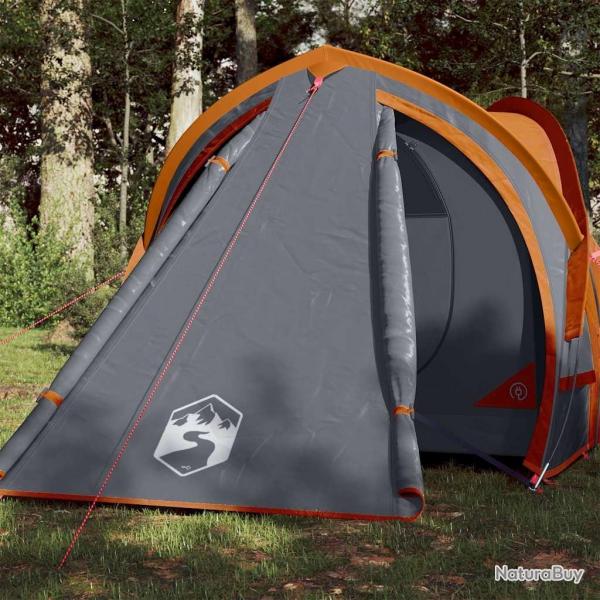 Tente de camping  dme 2 personnes gris et orange impermable alsavelo