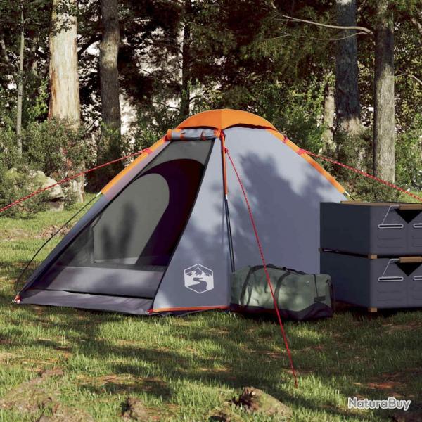 Tente de camping  dme 2 personnes gris et orange impermable alsavelo