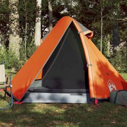 Tente de camping à dôme 2 personnes gris et orange imperméable alsavelo