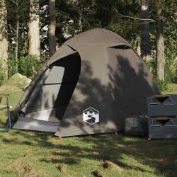 Tente de camping à dôme 2 personne marron imperméable alsavelo
