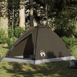 Tente de camping à dôme 2 personne marron imperméable alsavelo