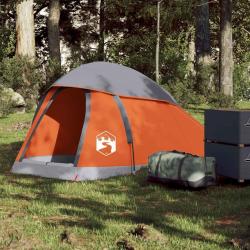 Tente de camping à dôme 1 personne gris et orange imperméable alsavelo