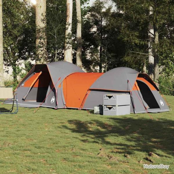Tente de camping 5 personnes gris et orange impermable alsavelo