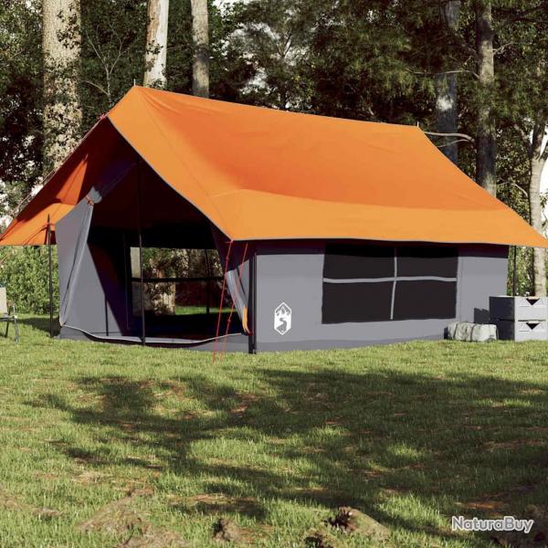 Tente de camping 5 personnes gris et orange impermable alsavelo