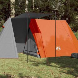 Tente de camping 3 personnes gris et orange imperméable alsavelo