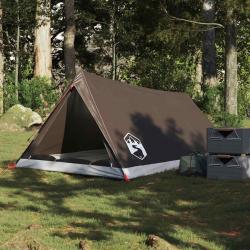 Tente de camping 2 personnes marron imperméable alsavelo