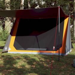Tente de camping 2 personnes gris et orange imperméable alsavelo