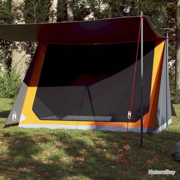 Tente de camping 2 personnes gris et orange impermable alsavelo