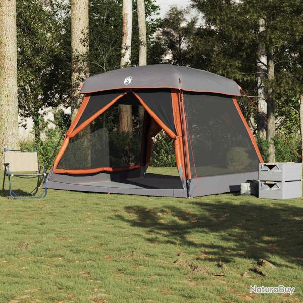 Tente de cabine familiale 6 personnes gris orange impermable alsavelo