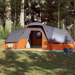 Tente à dôme 11 personnes gris et orange imperméable alsavelo