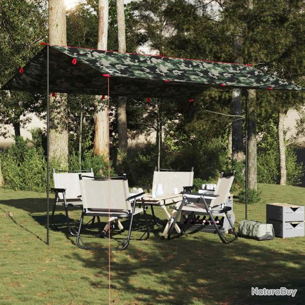 Bche de camping camouflage 406x306 cm impermable alsavelo
