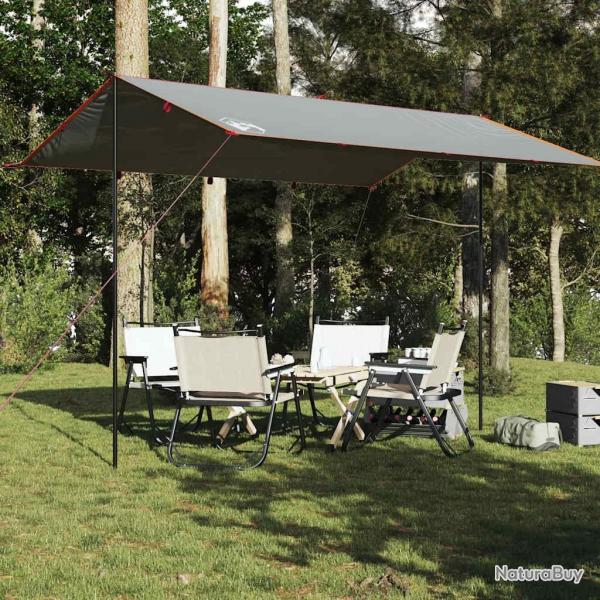Bche de camping gris et orange 400x294 cm impermable alsavelo