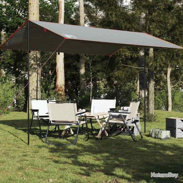 Bche de camping gris et orange 400x294 cm impermable alsavelo
