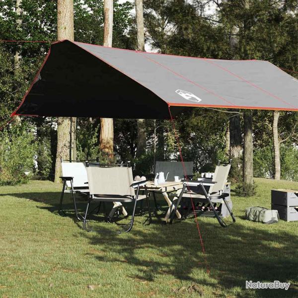 Bche de camping gris et orange 420x440 cm impermable alsavelo