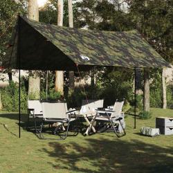 Bâche de camping camouflage 462x306x211 cm imperméable alsavelo
