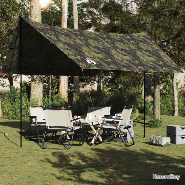Bche de camping camouflage 462x306x211 cm impermable alsavelo