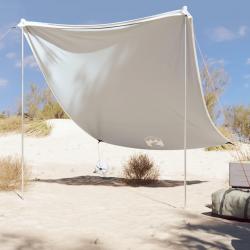 Auvent de plage avec ancres de sable gris 214x236 cm alsavelo
