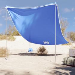 Auvent de plage avec ancres de sable bleu 214x236 cm alsavelo