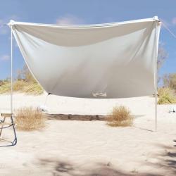 Auvent de plage avec ancres de sable gris 304x300 cm alsavelo