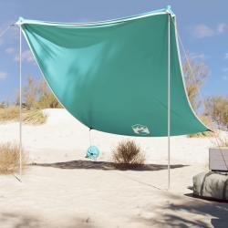 Auvent de plage avec ancres de sable vert 214x236 cm alsavelo