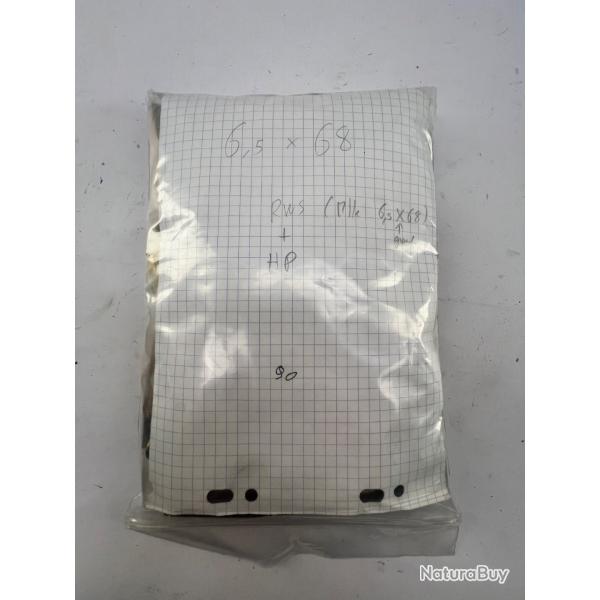 vrac 90 douille6.5x68 rws mlang tir 1 fois lot
