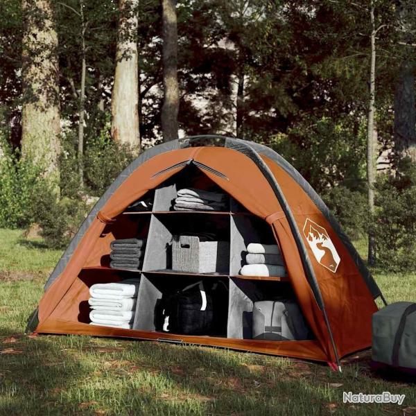 Tente de rangement 9 compartiments gris et orange impermable