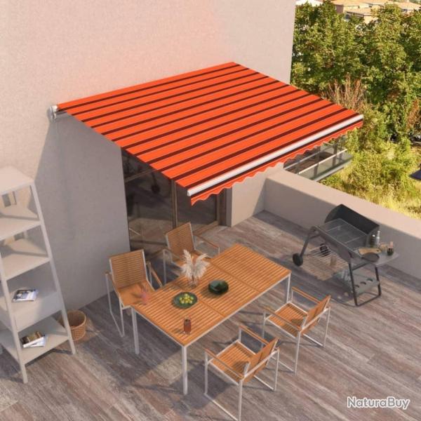 Auvent manuel rtractable 450x350 cm Orange et marron