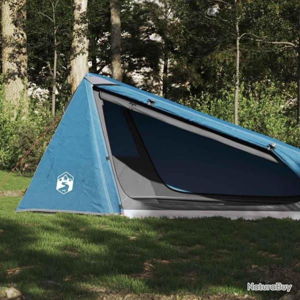 Tente de camping tunnel 1 personne bleu impermable