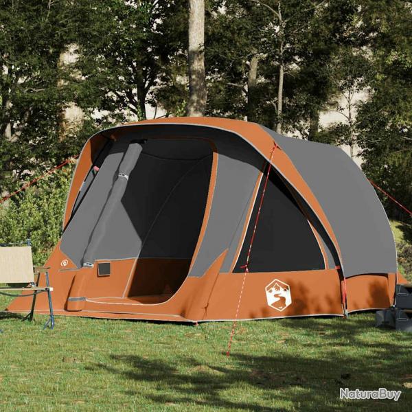 Tente de cabine familiale 6 personnes gris orange impermable
