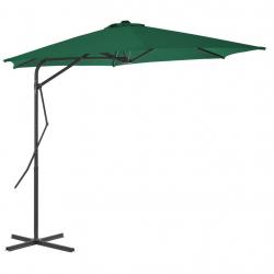 Parasol d'extérieur avec mât en acier 300 cm Vert