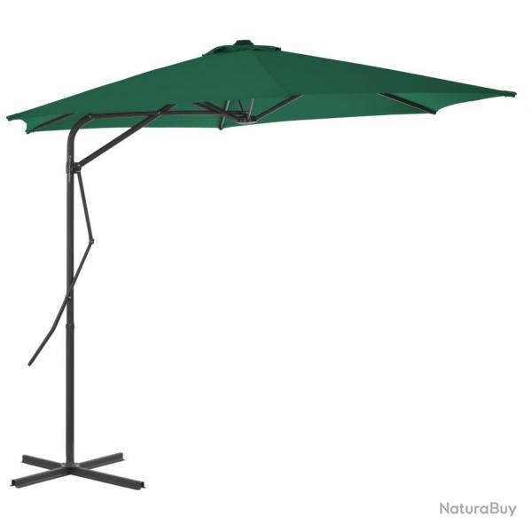 Parasol d'extrieur avec mt en acier 300 cm Vert