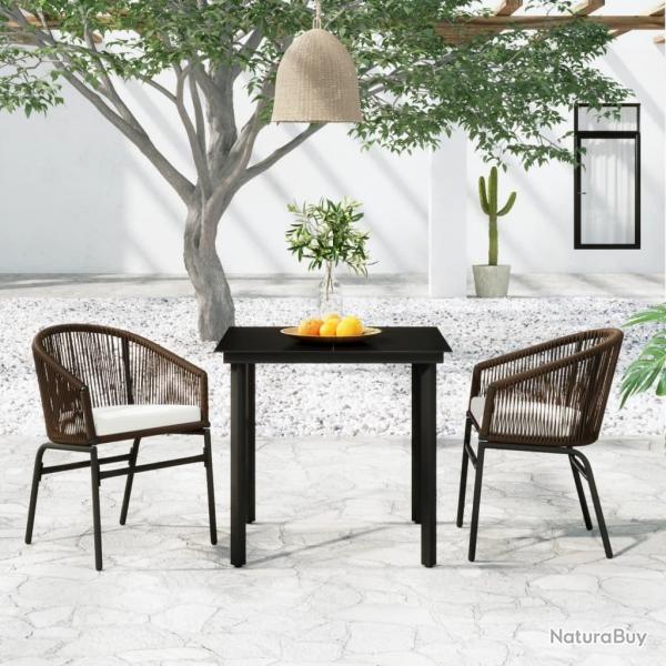 Ensemble  manger de jardin 3 pcs Marron