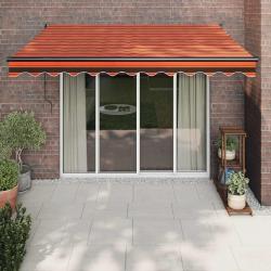 Auvent rétractable automatique orange et marron 3,5x2,5 m