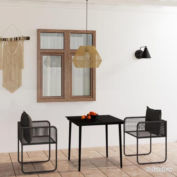 Ensemble  manger de jardin 3 pcs Noir