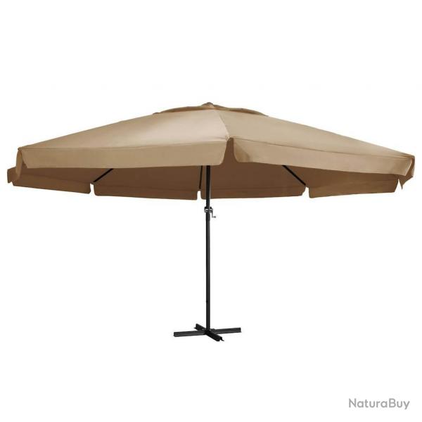 Parasol de jardin avec mt en aluminium 600 cm taupe