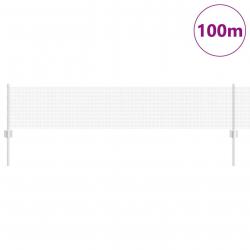 Clôture en fil soudé avec 44 poteaux en U Argent 0.4x100 m Acier