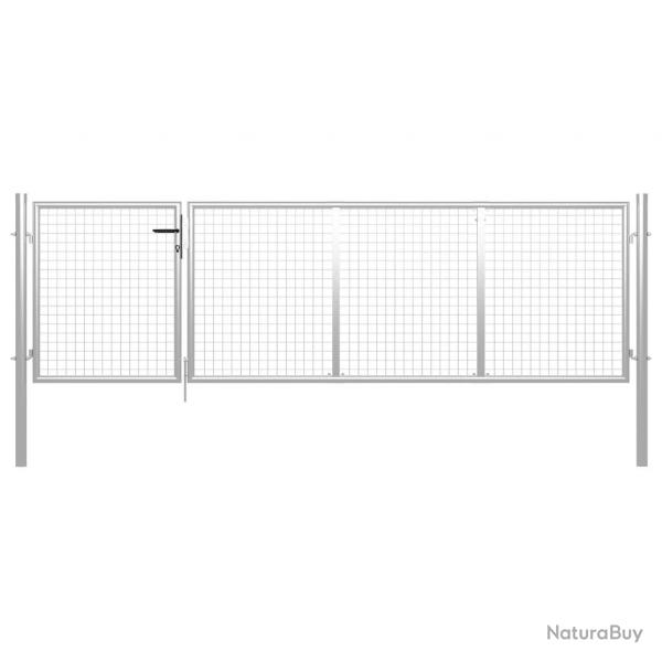Portillon Acier 350x75 cm Argent