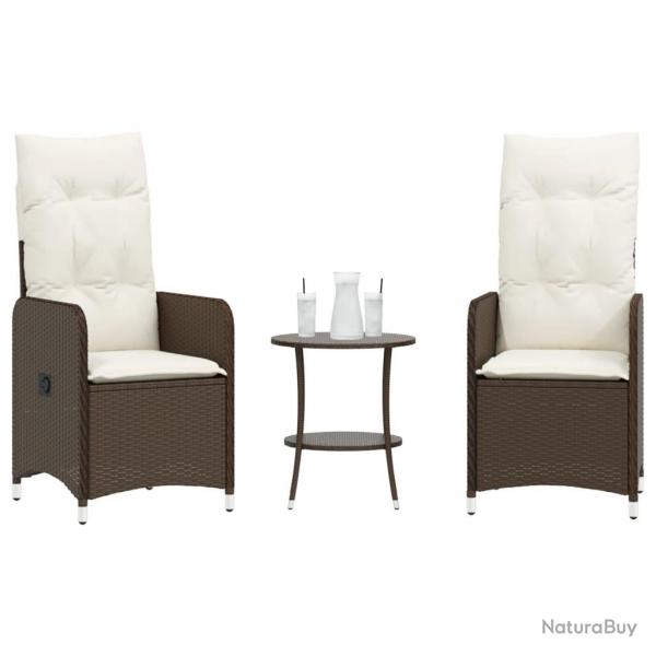 Chaises de jardin inclinables lot de 2 et table rsine tresse