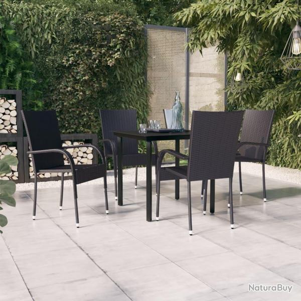Ensemble  manger de jardin 5 pcs Noir