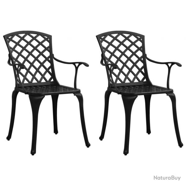 Chaises de jardin lot de 2 Aluminium coul Noir