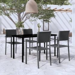Ensemble à manger de jardin 5 pcs Noir