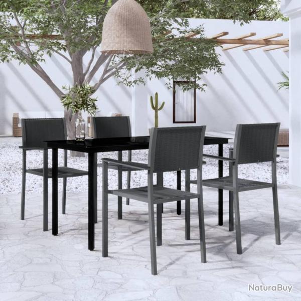Ensemble  manger de jardin 5 pcs Noir