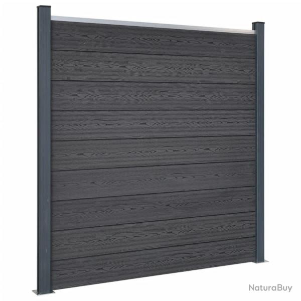 Ensemble de panneaux de clture gris 180x186 cm WPC