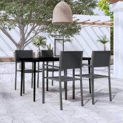 Ensemble à manger de jardin 5 pcs Noir