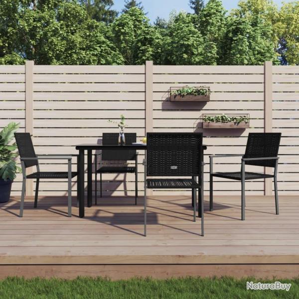 Ensemble  manger de jardin 5 pcs rsine tresse acier