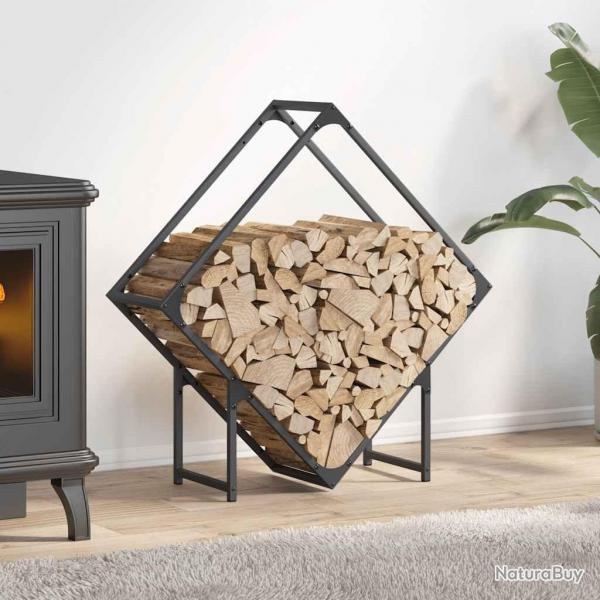 Portant de bois chauffage anthracite 80x25x80 cm